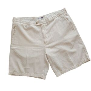 Peter Millar Seaside Collection Shorts Men's 40 Linen Cotton Silk Beige Golf